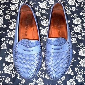 Robert Zur Indigo Blue Woven Leather Loafers women’s size 7.5